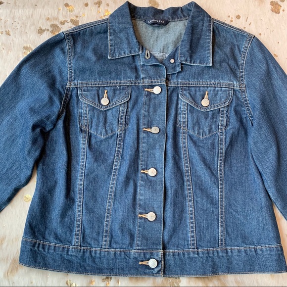 Lands End Button Down Denim Jacket - EUC - Picture 2 of 7